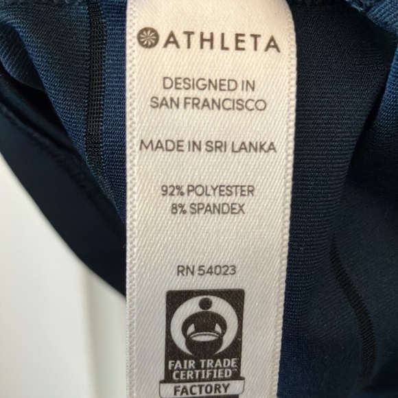 Athleta Women’s Sheer Striped Navy Razorback Tank Top - Picture 5 of 5